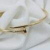18k solid gold nail bracelet and ring set