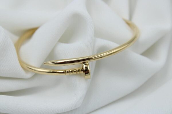 18k solid gold nail bracelet and ring set