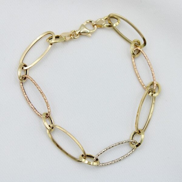18k Italian Gold Tricolor Bracelet