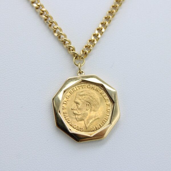18 karat solid gold coin necklace