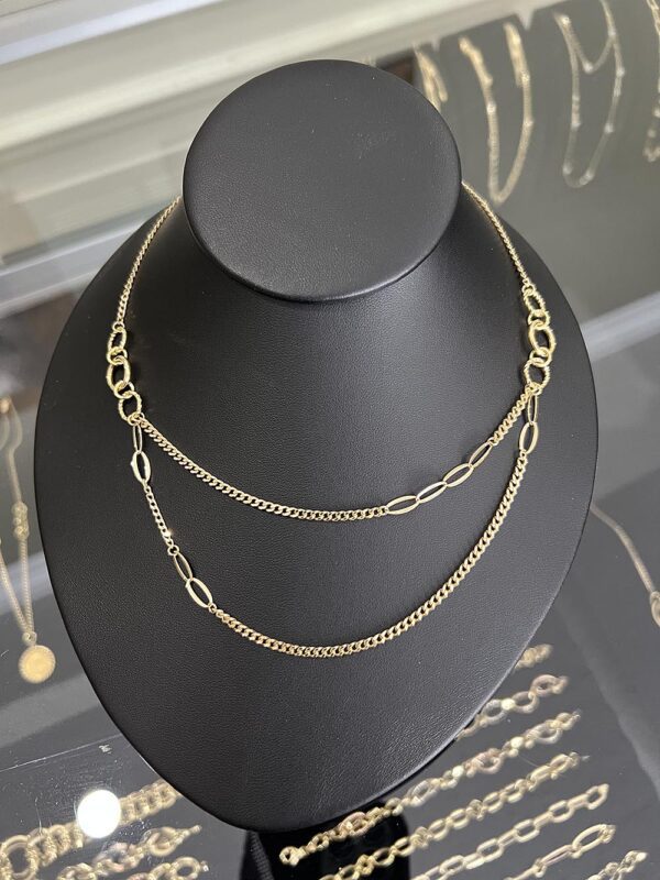 18k double chain necklace