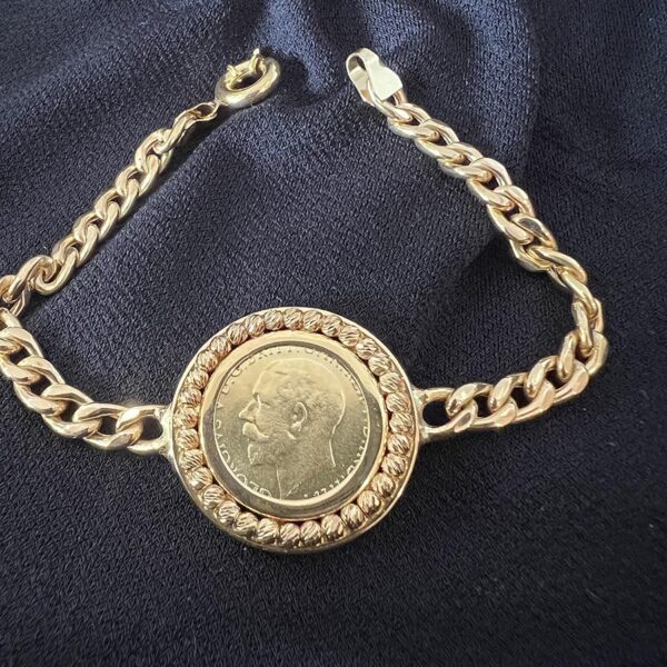 21k half lira coin bracelet