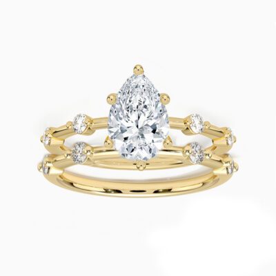 2ct pear-cut moissanite double band engagement